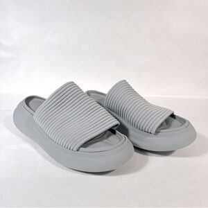 Rag & Bone Brixley Knit Grey Blue Slide Platform Sandals Size 8
